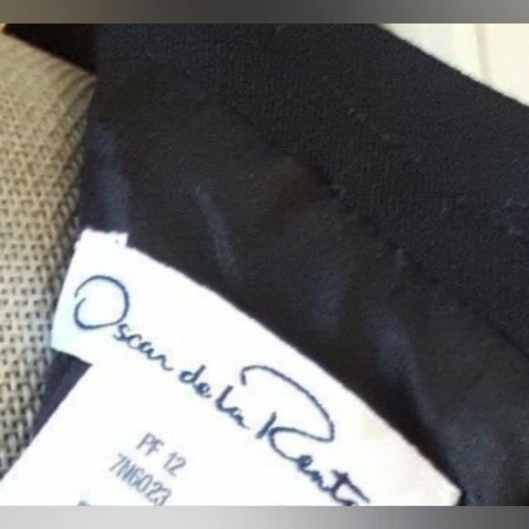 *$3,300 OSCAR DE LA RENTA ARTSY BLACK PURPLE COLORBLOCK RUNWAY DRESS US M - Picture 13 of 15